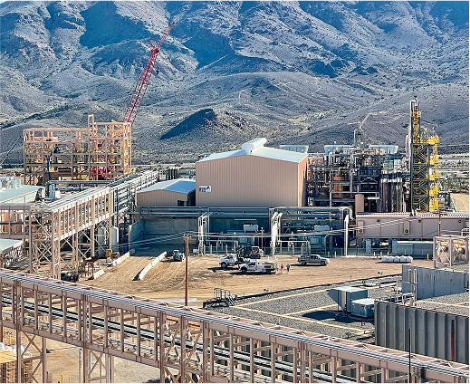 Overhead image of mining facilities in the daytime